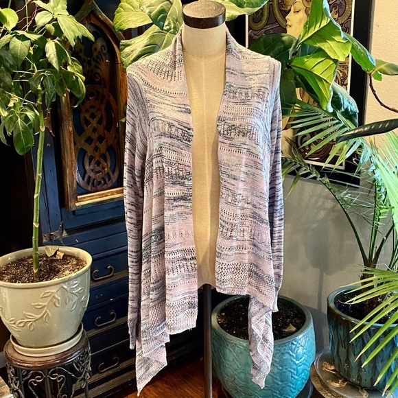 Knox Rose asymmetric waterfall open front cardigan - Picture 2 of 14